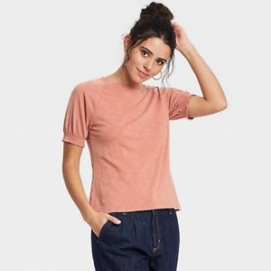 Universal Thread~Women's Puff Short Sleeve T-Shirt in Light Brown,Size Large.NWT